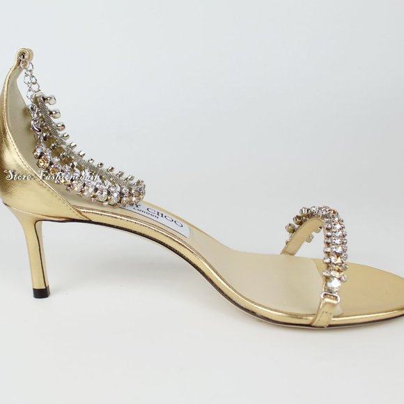 New JIMMY CHOO Shiloh60 Embellished Leather Sandal - Picture 7 of 16